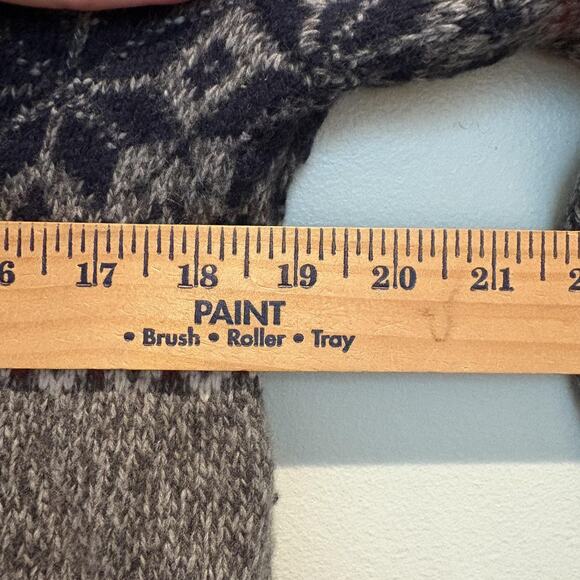 Abercrombie & Fitch Sweater Mens Medium Gray Fair Isle Crewneck Nordic Knit - Picture 9 of 11